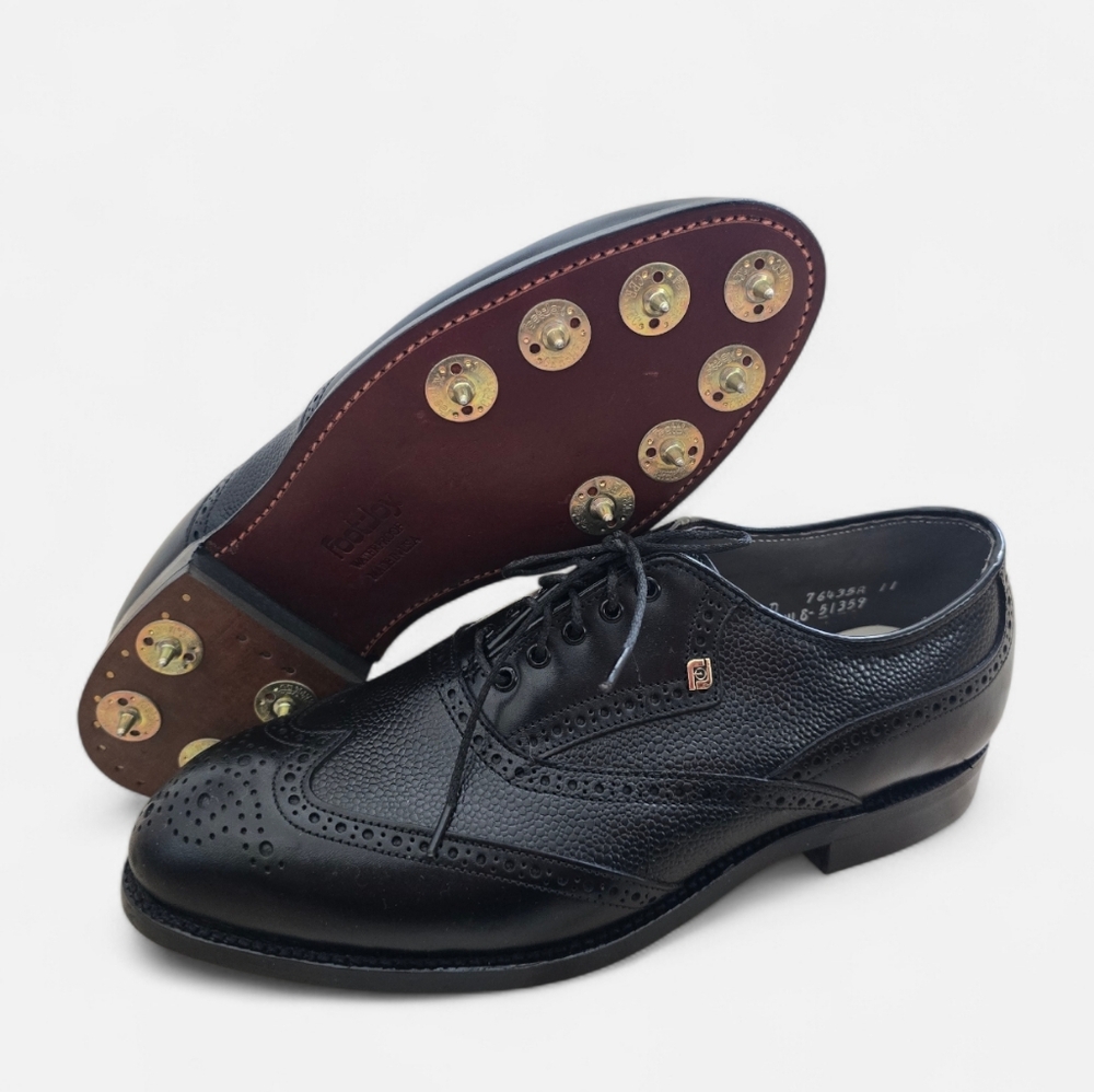 NEW Vintage FootJoy Classics-Dry Pebble Leather Metal Spike Oxfords